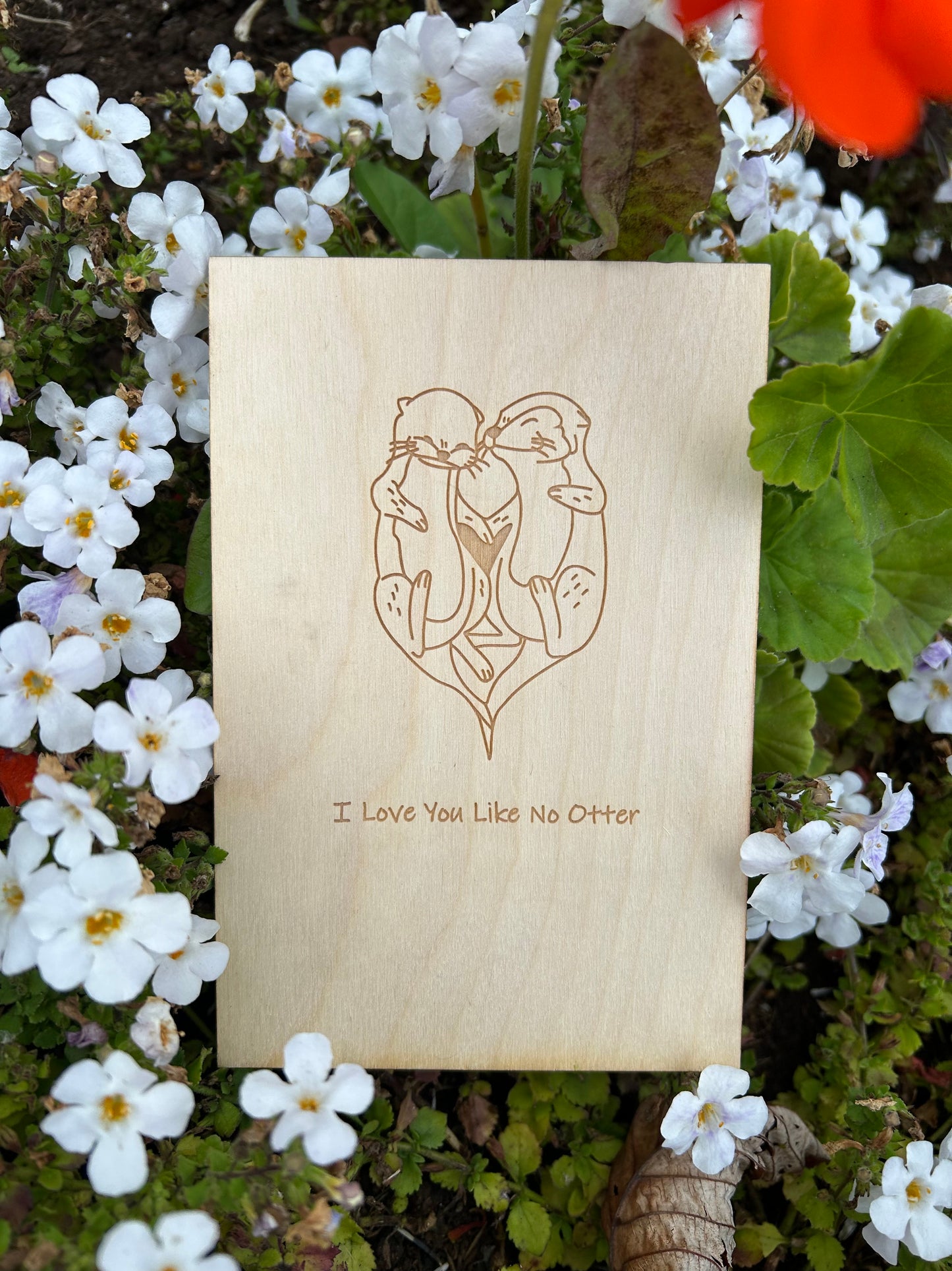 I Love You Like No Otter Wood Card